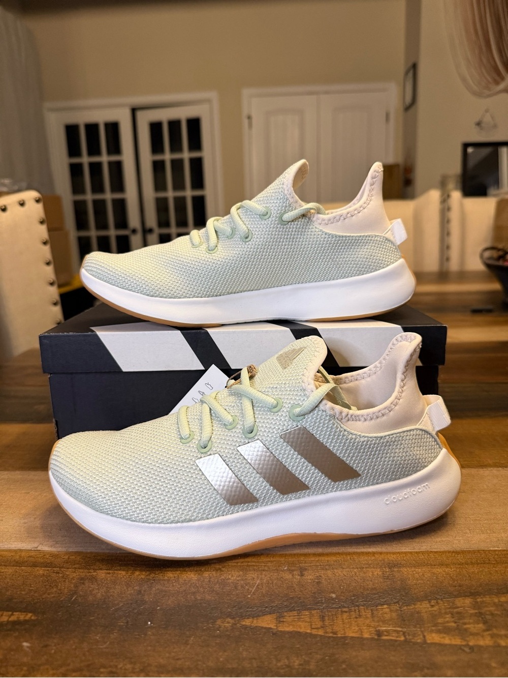 adidas Cloudfoam Pure Shoes (Linen Green / Wonder White / Gum)